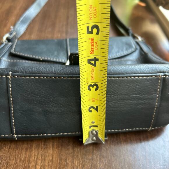 Vintage Fossil small black pebble leather shoulder bag - Picture 13 of 15